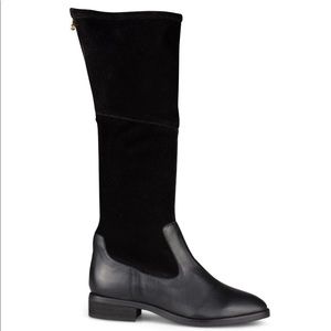 Kline Nico Zuri  Black Knee Boots with Gold Zipper